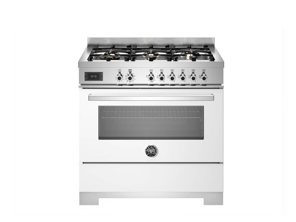 Bertazzoni PRO96L1EBIT2 Professional 90cm Single Dual Fuel Range Cooker in White
