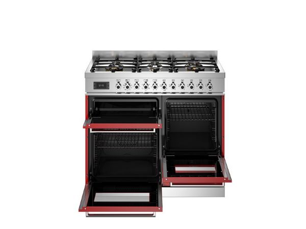 Bertazzoni PRO106L3EROT2 Professional 100cm Double Dual Fuel Range Cooker in Red