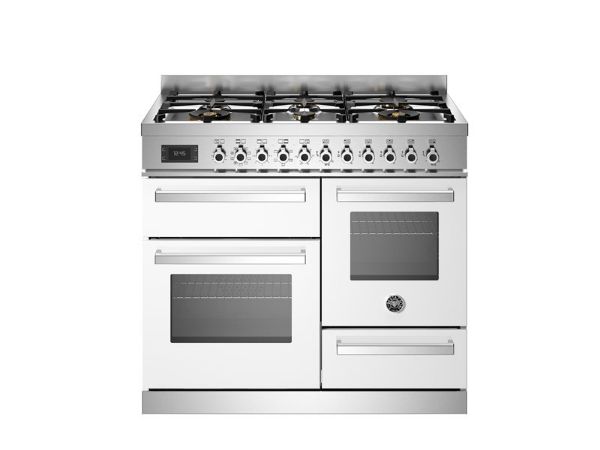 Bertazzoni PRO106L3EBIT2 Professional 100cm Double Dual Fuel Range Cooker in White