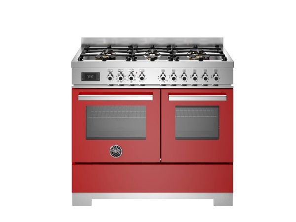Bertazzoni PRO106L2EROT2 Professional 100cm Double Dual Fuel Range Cooker in Red