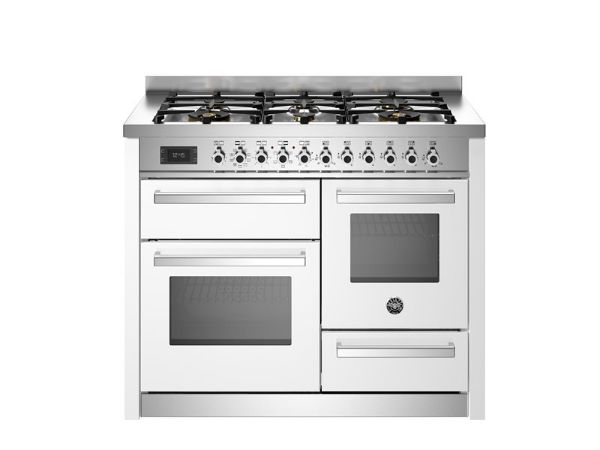 Bertazzoni PRO116L3EBIT2 Professional 110cm Triple Dual Fuel Range Cooker in White