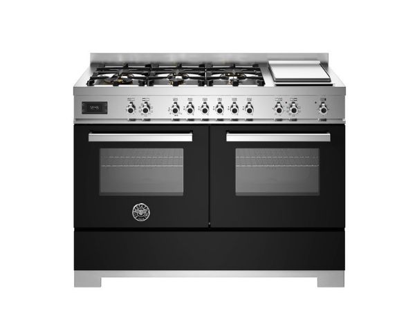Bertazzoni PRO126G2ENET2 Professional 120cm Dual Fuel Range Cooker in Black