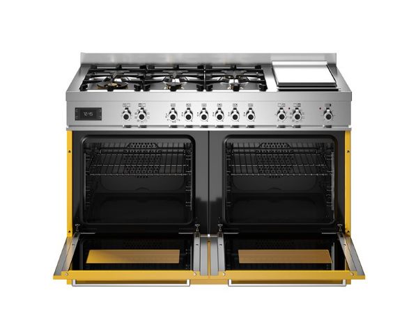 Bertazzoni PRO126G2EGIT2 Professional 120cm Dual Fuel Range Cooker in Yellow