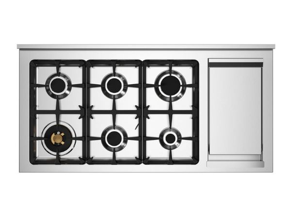 Bertazzoni PRO126G2EGIT2 Professional 120cm Dual Fuel Range Cooker in Yellow