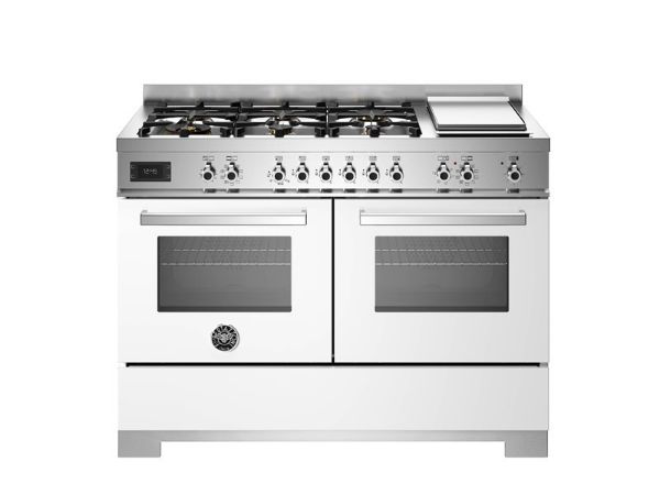 Bertazzoni PRO126G2EBIT2 Professional 120cm Dual Fuel Range Cooker in White