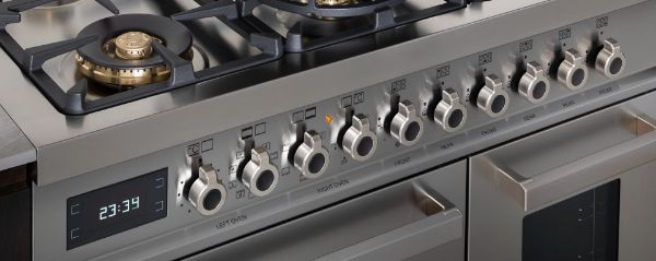 Bertazzoni PRO126G2EART2 Professional 120cm Dual Fuel Range Cooker in Orange