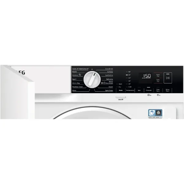 AEG LX6WG84634BI 6000 Integrated Washer Dryer_Control Panel Detail