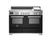 Bertazzoni PRO125I2ENET2 Professional 120cm Double Oven Induction Top and Griddle Range Cooker in Black