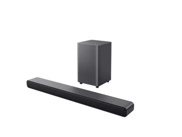 TCL S55H 2.1 ch Dolby Atmos & DTS Virtual:X Wireless Soundbar with Wireless Subwoofer  - Dark Titanium_angle view