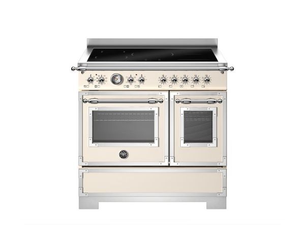 Bertazzoni HER95I2EAVT2 Heritage 90cm Double Induction Range Cooker in Ivory