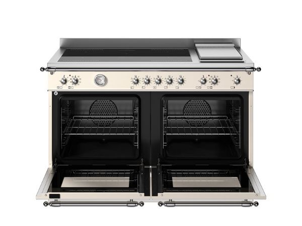 Bertazzoni HER125I2EAVT2 Heritage 120cm Double Induction Top and Griddle Range Cooker in Ivory