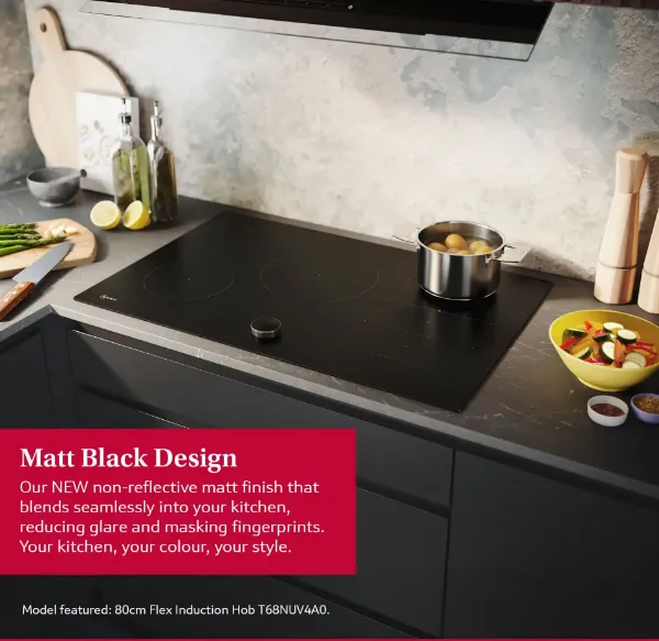 Neff T68NUV4A0 N 90 80cm Induction Hob in Matt black