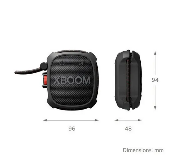 LG XG2TBK.CEUSLLK Go XG2 Portable Bluetooth Speaker - Black_dimensions