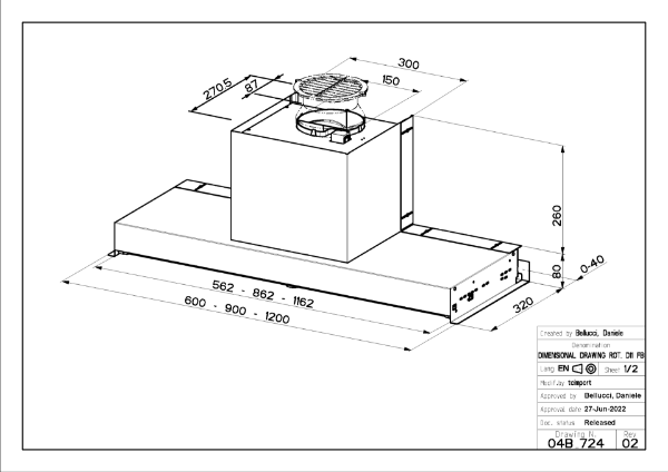 Faber In-Nova Smart Plus A90 90cm Integrated Cooker Hood_dimensions