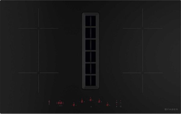 Faber Galileo Flow A830 Ducted Only Black Glass Vented Induction Hob_zones