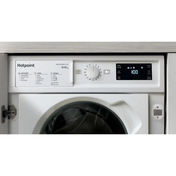 Hotpoint BIWDHG861485 8kg/6kg 1400 Spin Integrated Washer Dryer - White_controls
