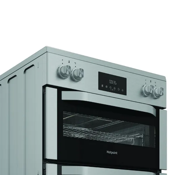 Hotpoint HDME6VDC2AX 60cm Double Oven Electric Cooker with Ceramic Hob - Stainless Steel