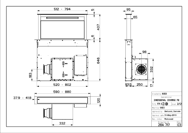 Faber Fabula Plus EV8+ BK A90 90cm White/Stainless Steel Downdraft Cooker Hood_diagram