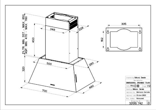 Faber Chloe Isola CI A70 Cast Iron 70cm Island Cooker Hood_dimensions