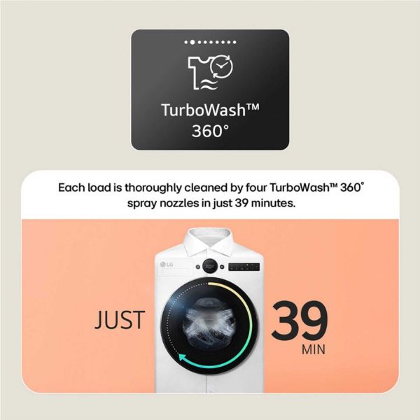 LG F4X7011TSB Series 7 11kg 1400 Spin AI Direct Drive Washing Machine in Silver