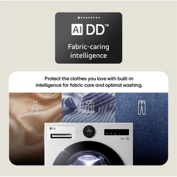 LG F4X7011TSB Series 7 11kg 1400 Spin AI Direct Drive Washing Machine in Silver