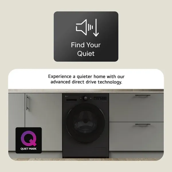 LG Series 10 AI Direct Drive WHX9516TBC - 11 kg Autodose Heat Pump Washer Dryer - Black