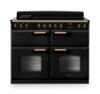 Picture of Rangemaster 18384 Classic Deluxe BC 110 Induction Range Cooker with Slow Cook Oven in Charcoal Black with Antique Brass Trim - CLDLB110EIPCBL/AB1
