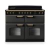 Rangemaster 18385 Classic Deluxe BC 110 Induction Range Cooker with Slow Cook Oven in Slate with Antique Brass Trim - CLDLB110EIPSLT/AB1