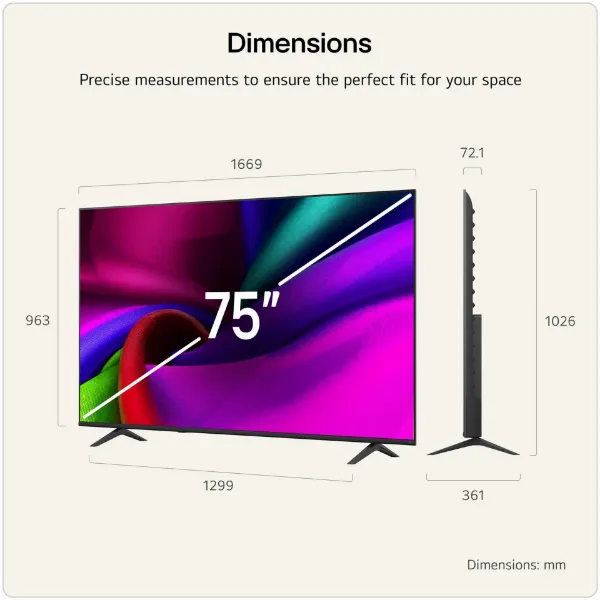 LG 75NU900B6LA.AEK 75" 4K UHD NANO AI Smart TV_dimensions