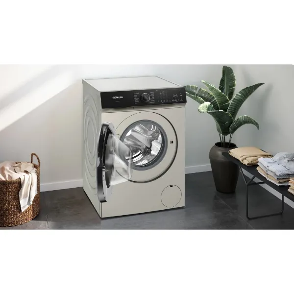 Siemens WG56H2AXGB Washing machine front loader in silver inox_open