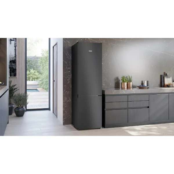 Siemens KG39NVXBG Free-standing fridge-freezer with freezer at bottom in dark inox_installed