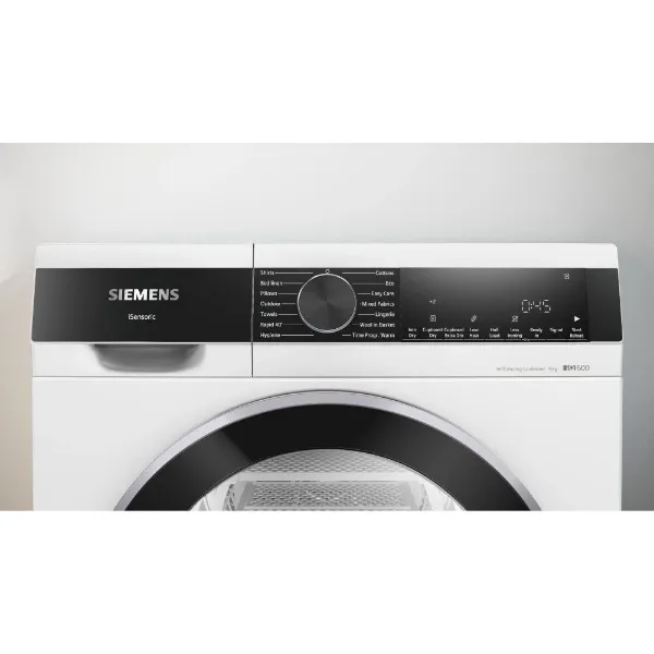 Siemens WQ45G203GB Heat pump tumble dryer in white_controls