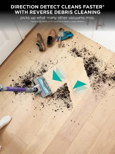 Shark IP1251UK PowerDetect Cordless Vacuum Cleaner - 70 Minutes Run Time - Purple/Grey_reverse debris