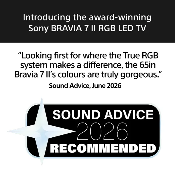 Sony K75XR75M2PB.UKA 75" BRAVIA 7 II True RGB LED 4K Google TV with AI XR Processor - Black_sound advice