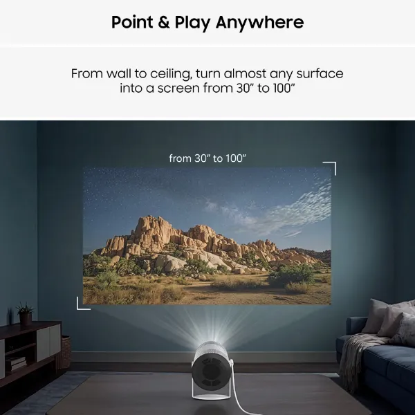 Samsung SP-LFF3HLAXXXU Freestyle+ Full HD Portable Projector - Cloud White_rotate