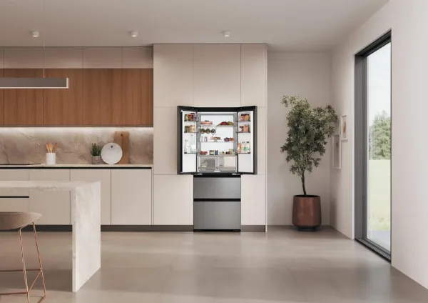 Haier HFKR5718DNMM 60/40 Total No Frost Multi-door Fridge Freezer - Inox