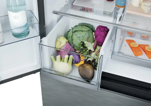 Haier HFKR5718DNMM 60/40 Total No Frost Multi-door Fridge Freezer - Inox