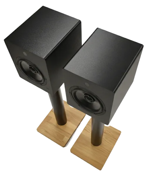Mitchell Acoustics 7020200 uStream Speaker Floor Stands - Black_from above